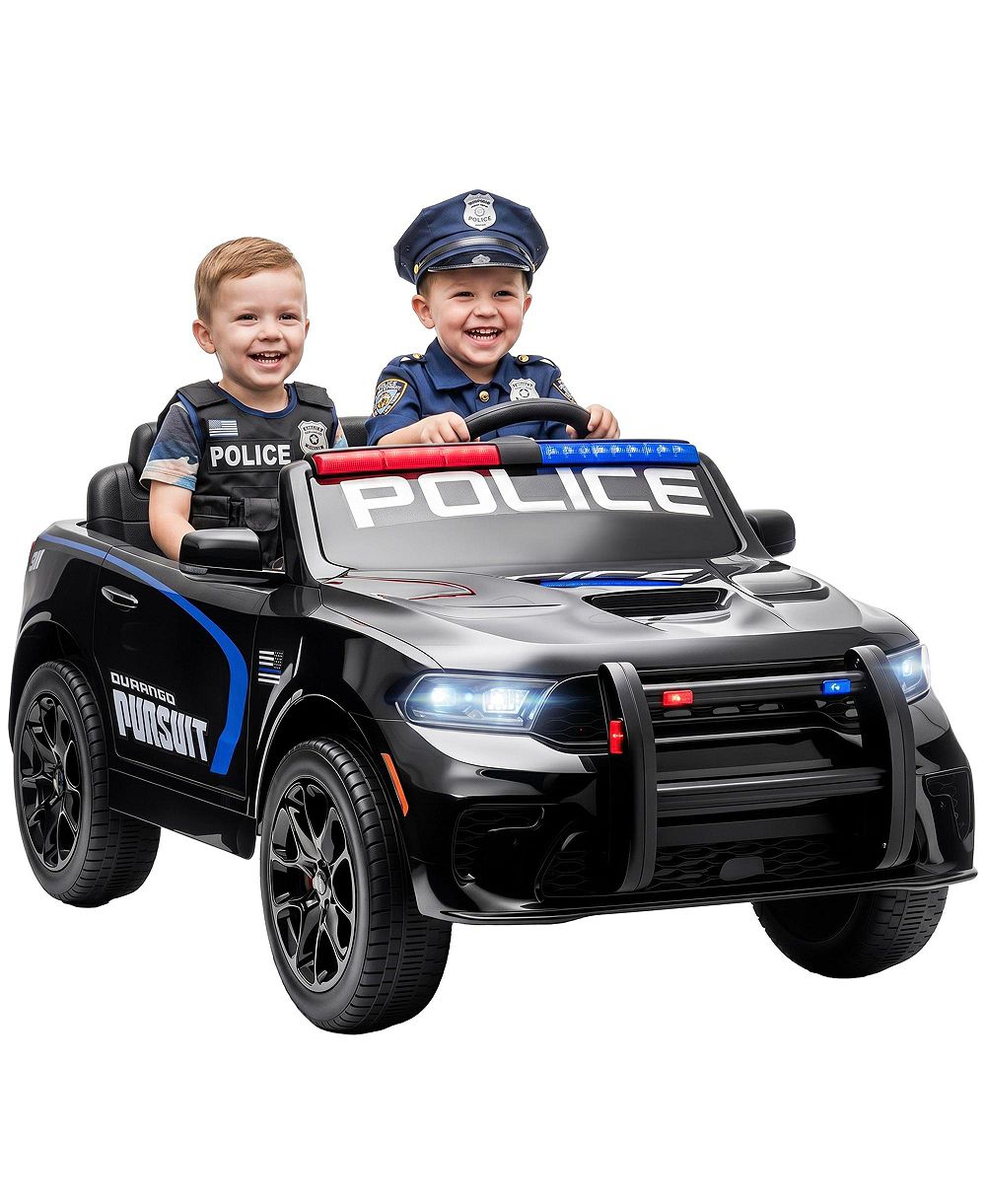Детская электромобиль Qaba Dodge Police Car на 12V, лицензионная, на 2 места, для детей 3-6 лет