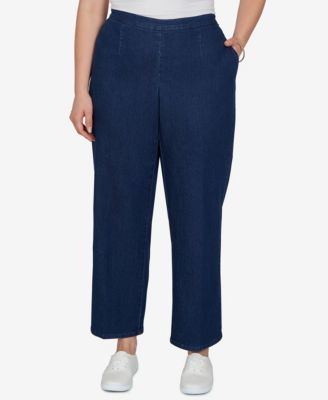 Alfred Dunner Plus Size Pull-On Mid-Rise Denim Pants