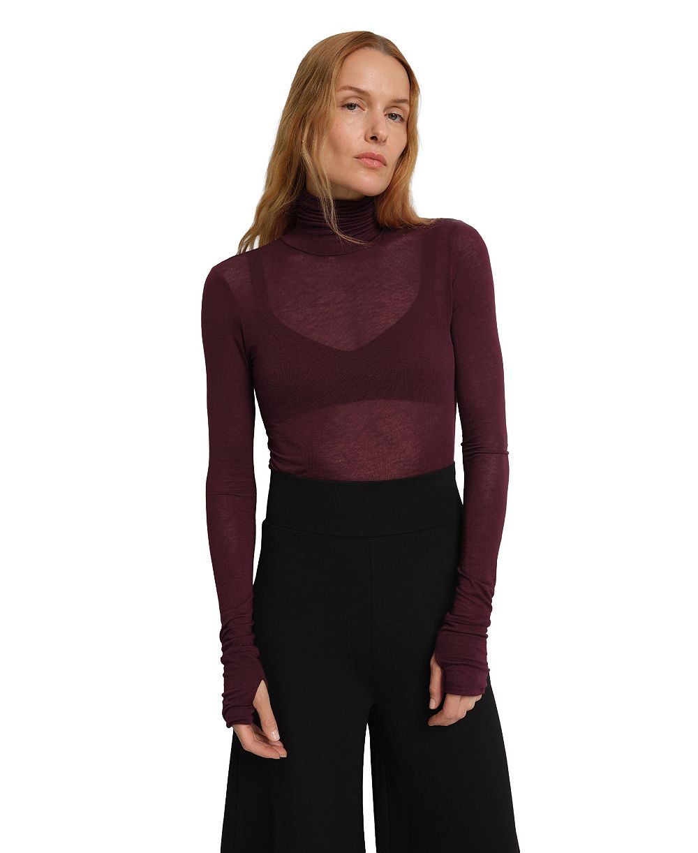 Marcella Women's Eloise High-Stretch Sheer Turtleneck