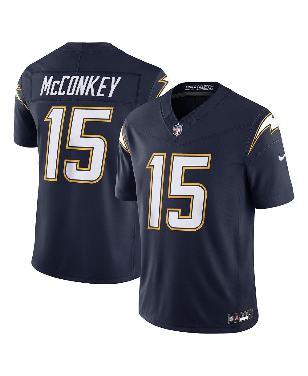 Nike Мужская ограниченная версия джерси Ladd McConkey Navy Los Angeles Chargers Alternate Super Chargers Vapor F.U.S.E. со строчкой