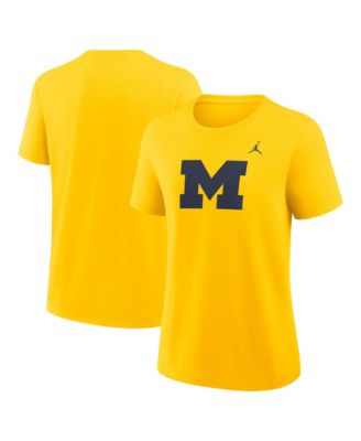 Женская футболка Jordan с основным логотипом Michigan Wolverines цвета маиса