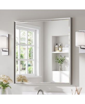 Sonkuki Bathroom Mirror for Over Sink with Anti-Rust Frame, Aluminum Double Beveled Frame and Tempered Glass Wall Mirror for Restroom, Farmhouse