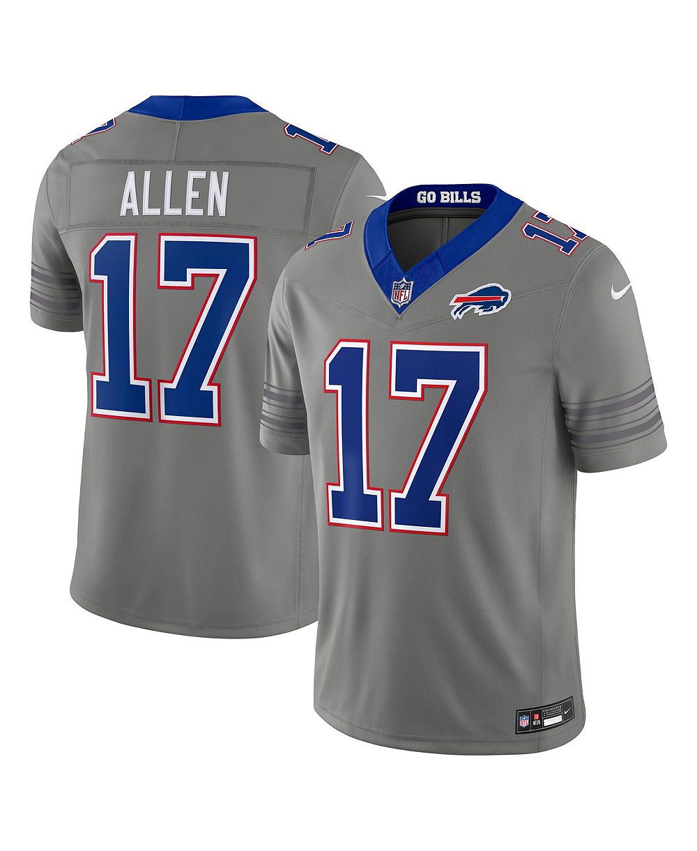 Мужская ограниченная серия джерси Nike Josh Allen Gray Buffalo Bills Nickel City Vapor F.U.S.E. со стежками