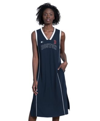 Starter Women's Navy Boston Red Sox Line Up Sneaker Sleeveless Maxi Dress