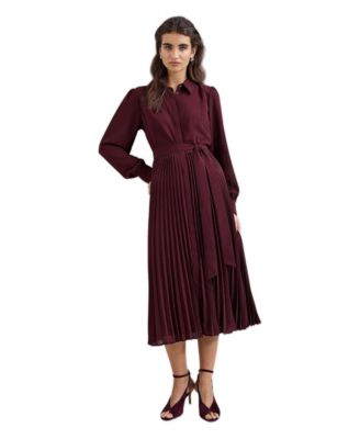 Женское платье-рубашка Phase Eight Women's Ren плиссированное миди
