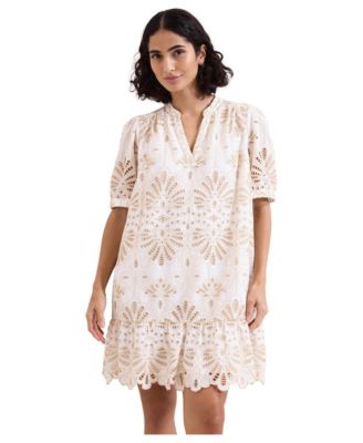 Phase Eight Women's Liliana Embroidered Puff-Sleeve V-Neck Mini Dress