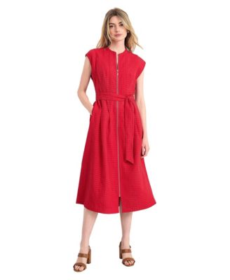 Phase Eight Women's Elvira Zip-Front Textured Midi Dress with Pockets