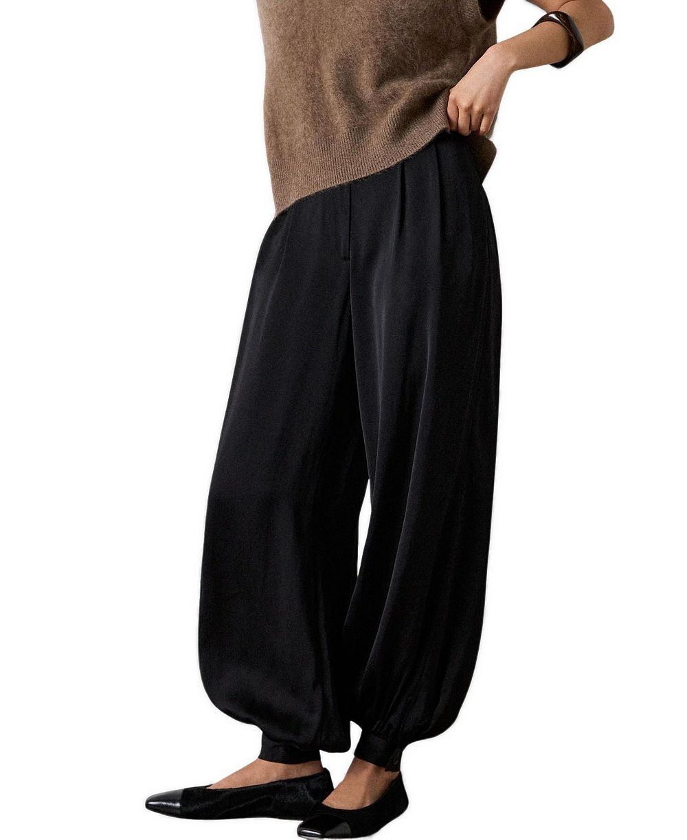 Whistles Women's High-Waist Balloon Satin Pants