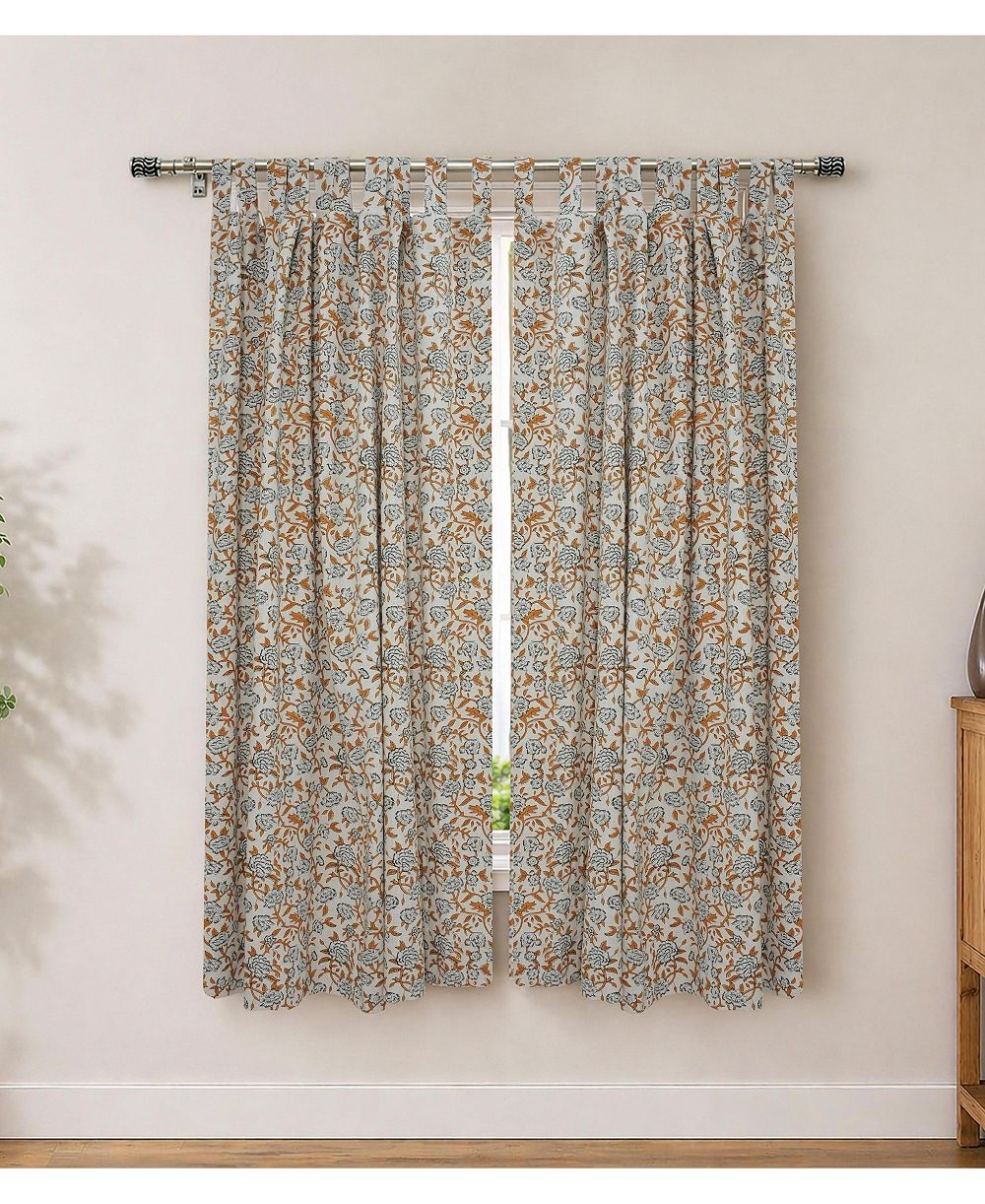 Fabdivine Mrignayani Artisan Block Print Floral шторы