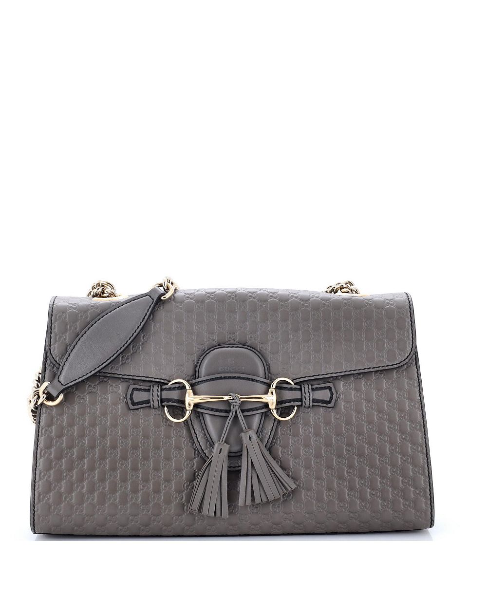 Б/у Gucci Medium Emily Chain Flap Bag Microguccissima Leather