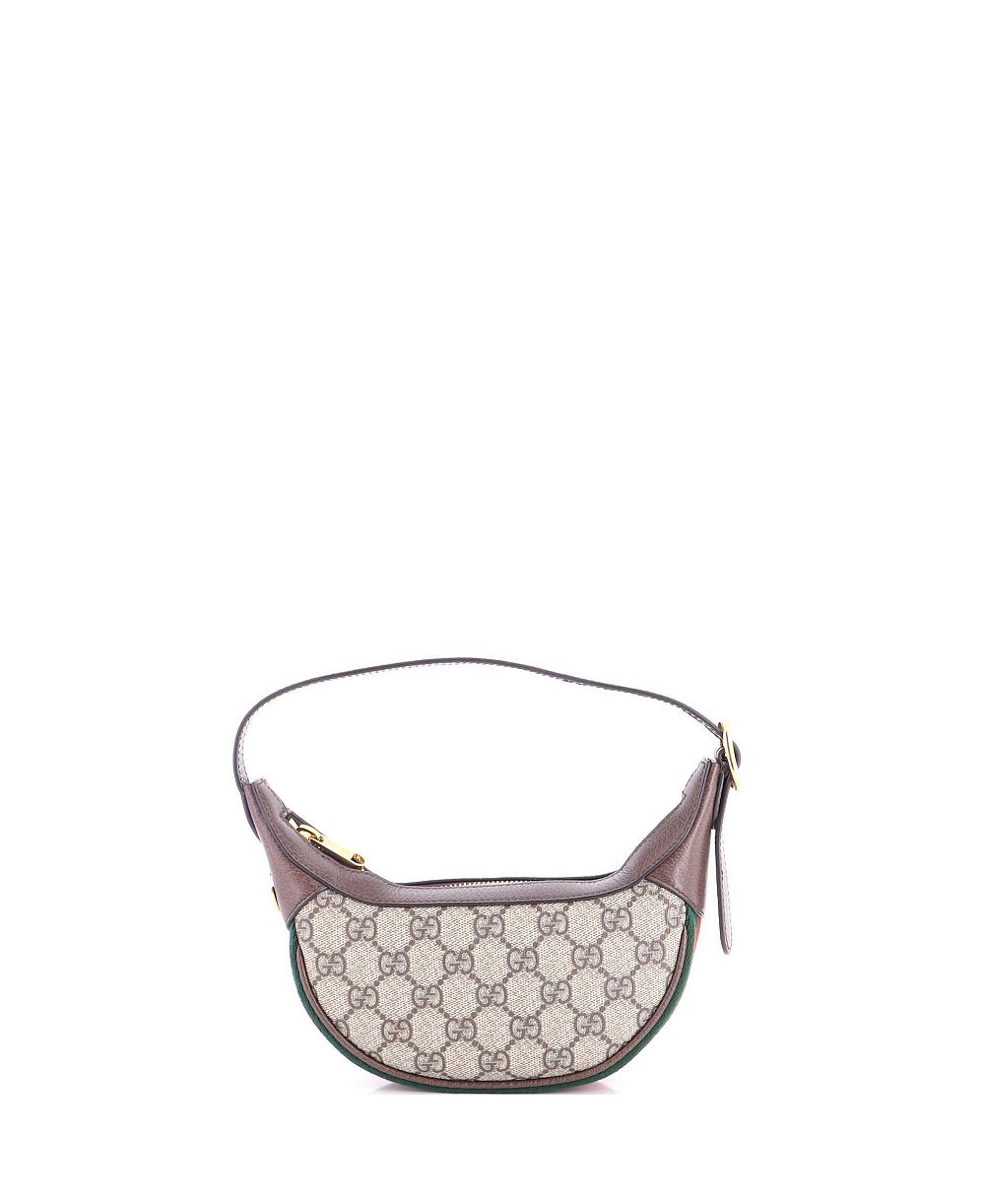 Gucci мини сумка Ophidia Half Moon, GG покрытый холст, б/у