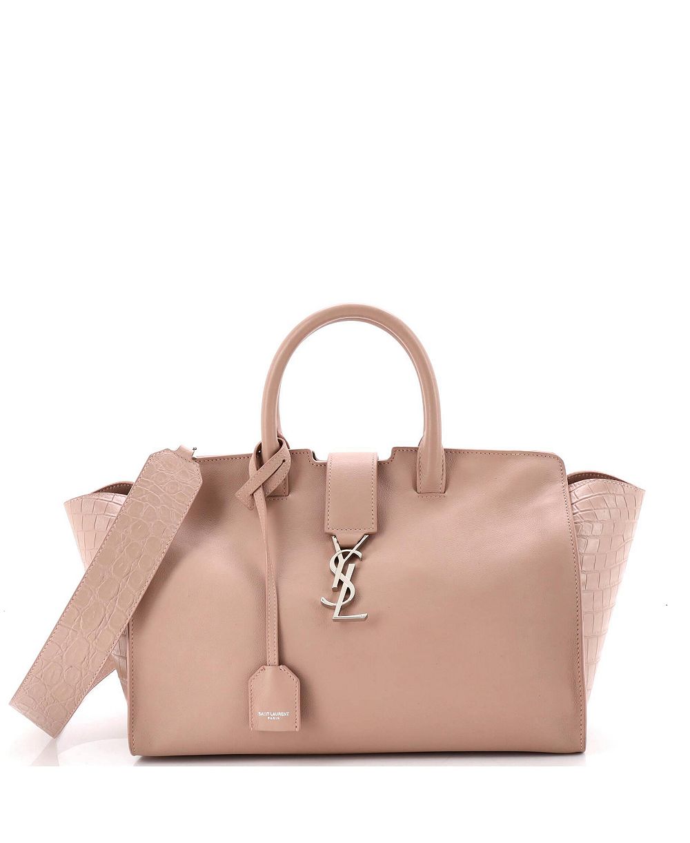 Б/у Saint Laurent маленькая кожаная сумка Cabas Downtown с тиснением