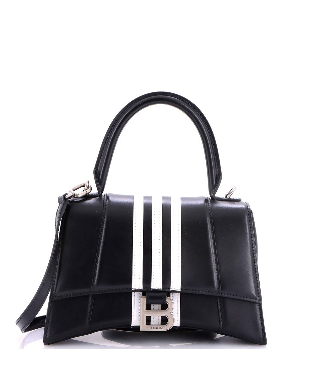 Pre-Owned Balenciaga Small x adidas Hourglass Top Handle Bag Leather