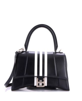 Pre-Owned Balenciaga Small x adidas Hourglass Top Handle Bag Leather