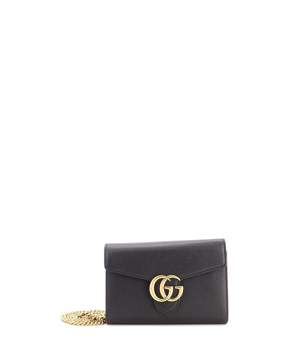 Gucci Mini GG Marmont кожаная сумка-кошелек с цепочкой Pre-Owned