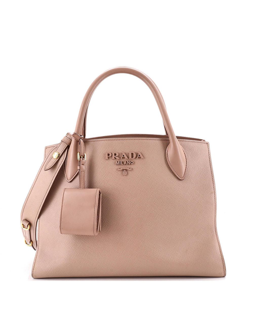 Б/у сумка Prada Medium Monochrome Tote Saffiano с кожей City Calf