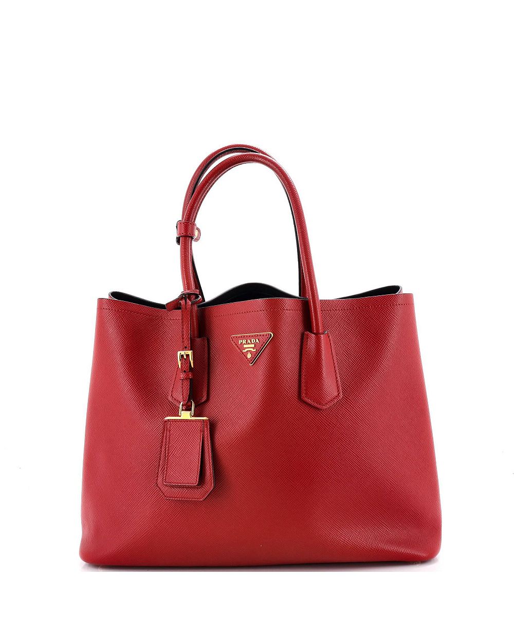 Большая кожаная сумка-тоут Prada Cuir Saffiano, б/у