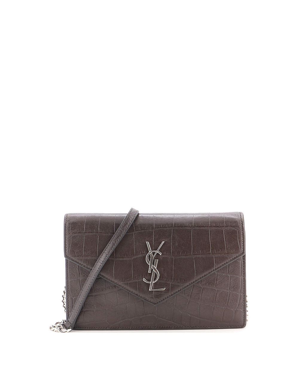 Pre-Owned Saint Laurent маленький классический кошелек с монограммой на цепочке из тисненой кожи