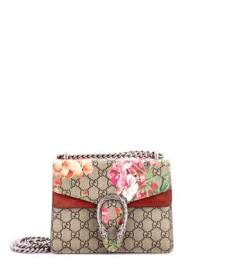 Pre-Owned Gucci Mini Dionysus Bag Blooms Print GG Coated Canvas