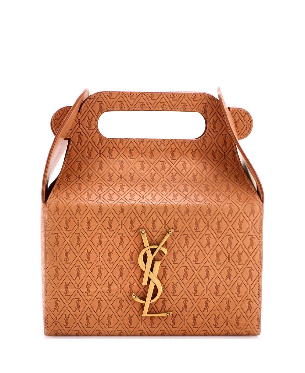 Сумка Saint Laurent Take-Away Box с монограммой из кожи, б/у