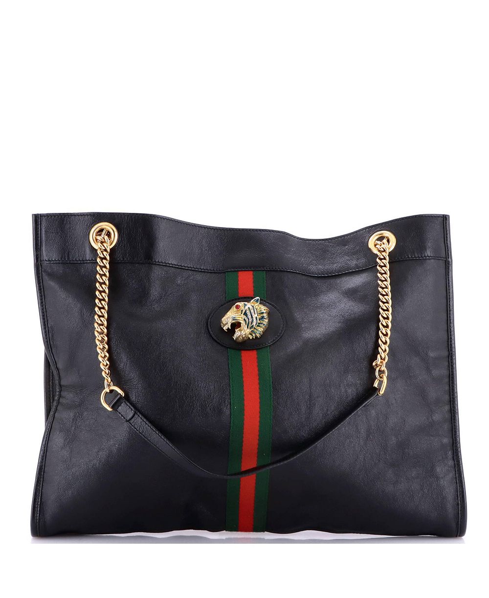Женская кожаная сумка Pre-Owned Gucci Large Rajah Chain Tote