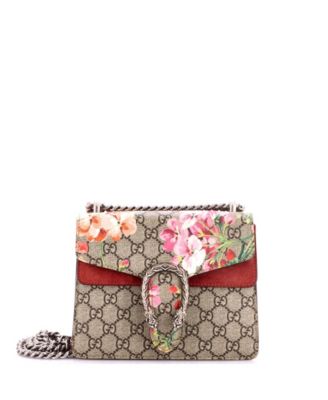 Pre-Owned Gucci Mini Dionysus Bag Blooms Print GG Coated Canvas