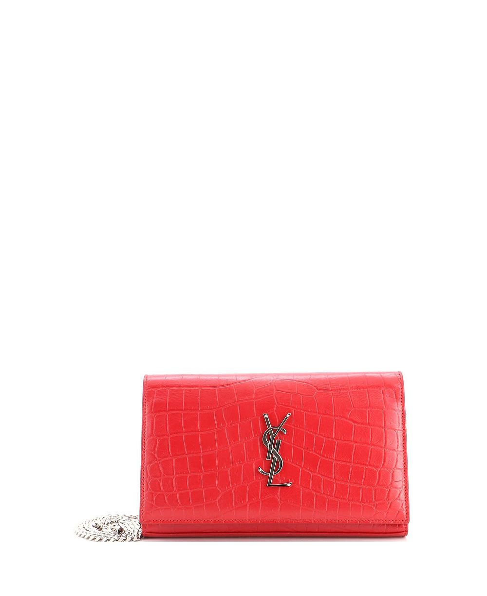 Кошелек на цепочке Pre-Owned Saint Laurent Small Classic Monogram из тисненой кожи