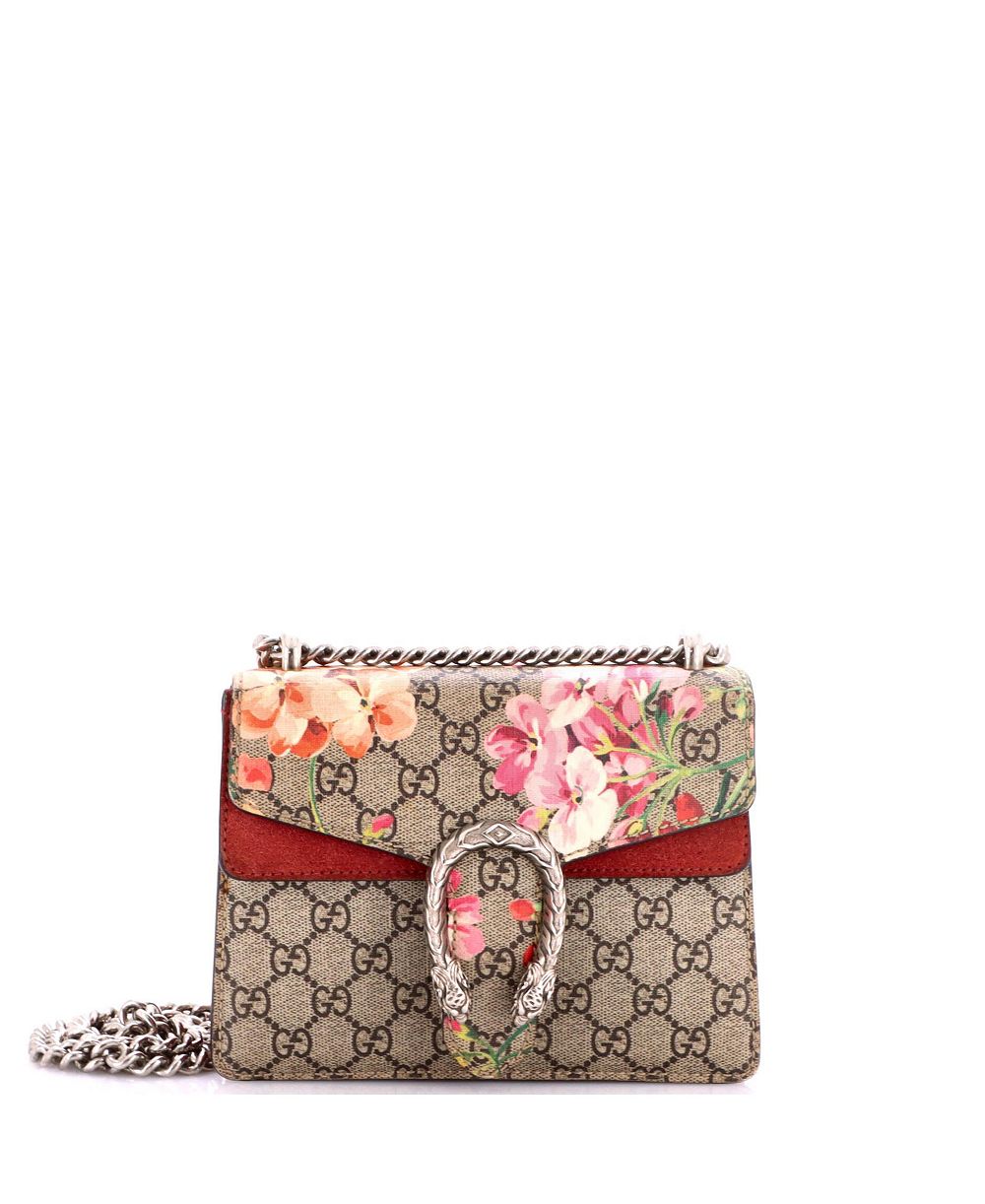 Pre-Owned Gucci мини-сумка Dionysus с принтом Blooms из покрытого холста GG