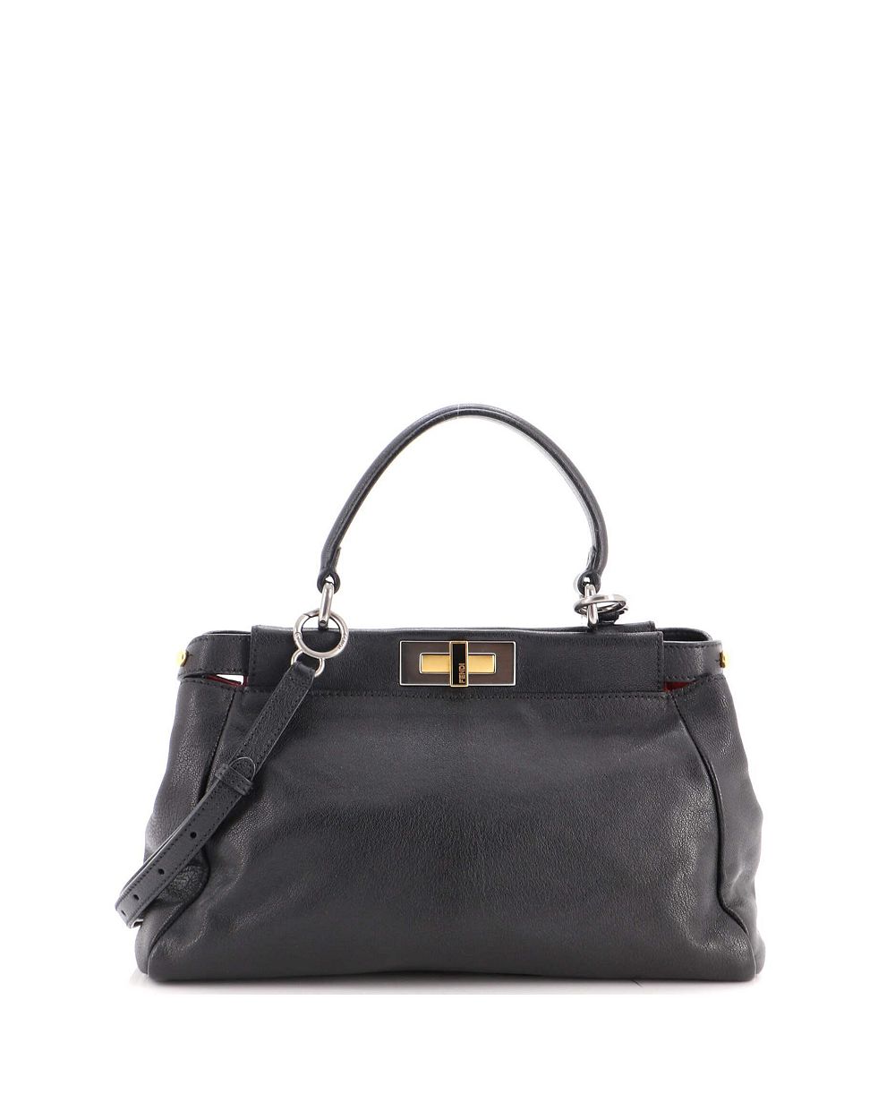 Pre-Owned Fendi Regular Peekaboo Bag Soft Leather