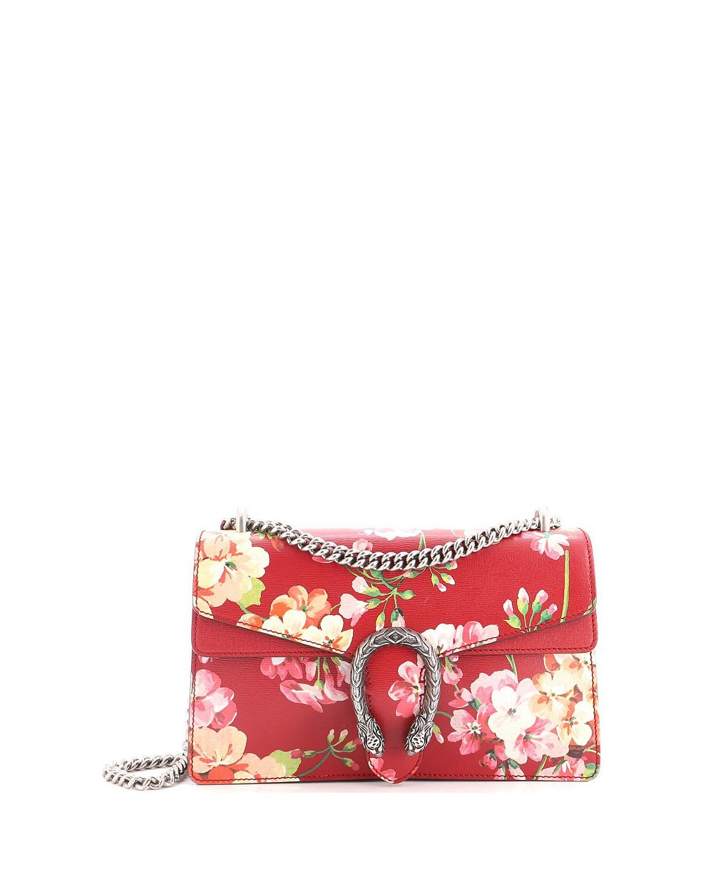 Gucci Маленькая кожаная сумка Dionysus с цветочным принтом