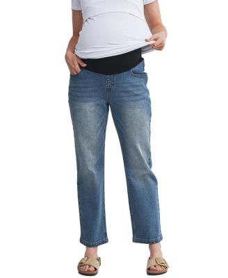 Hello Miz Maternity Over-the-Belly Straight-Leg Pull-On Jeans
