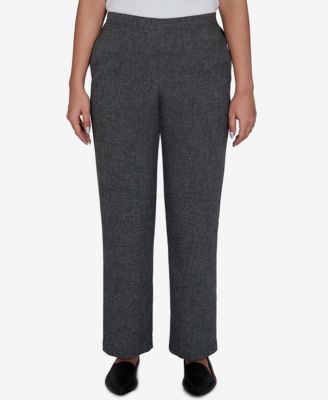 Alfred Dunner Petite Straight-Leg Pull-On Mid-Rise Pants