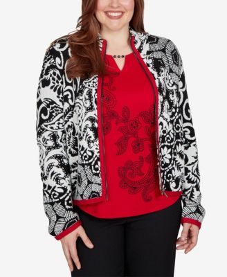 Куртка Alfred Dunner Petite Funnel Neck Long-Sleeve Acrylic-Blend