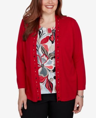 Женский кардиган Alfred Dunner Petite Shawl-Collar 3/4-Sleeve