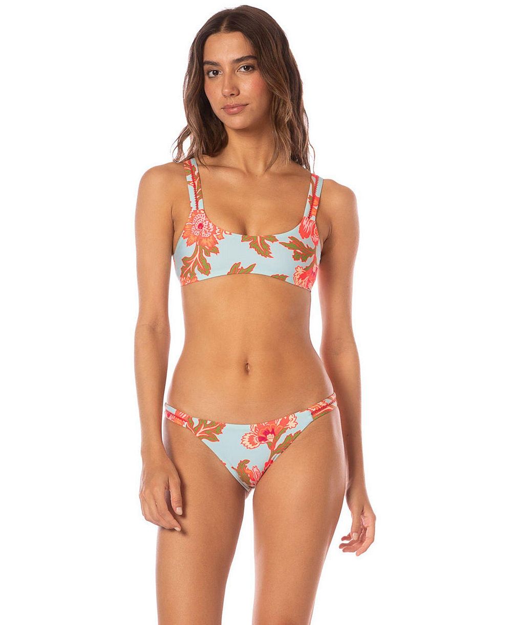 Maaji Women's Floral Scoop Neck Adjustable-Strap Nalai Bikini Top