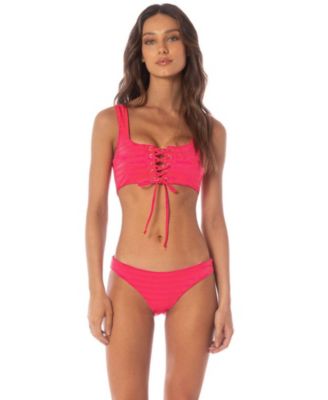 Maaji Women's Flowerbed Dazzle Reversible Scoop Neck Wide-Strap Bikini Top