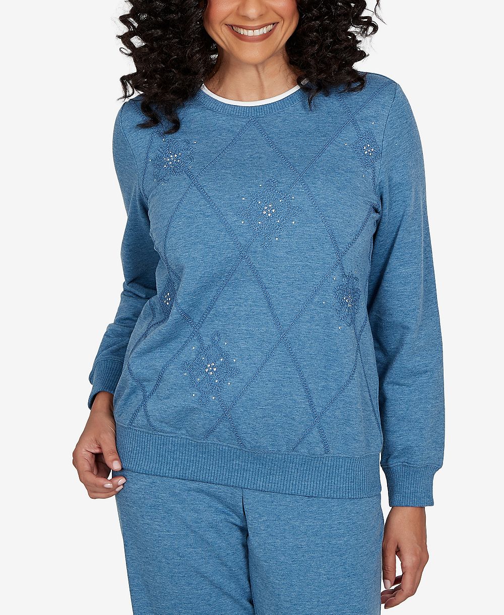 Женский джемпер Alfred Dunner Long-Sleeve Crewneck Argyle Pullover