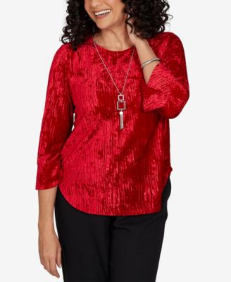 Alfred Dunner Women's 3/4-Sleeve Textured Knit Blouse