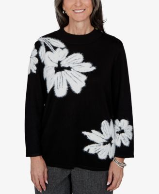 Женский свитер Alfred Dunner Mock-Neck Floral-Print 3/4-Sleeve