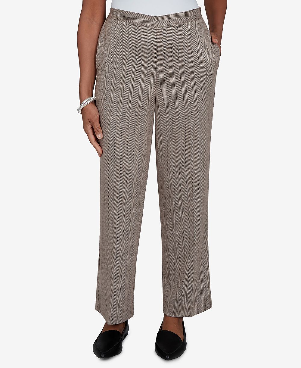 Alfred Dunner Women's Pull-On Mid-Rise Striped Pants