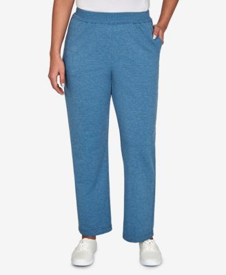 Alfred Dunner Women's Pull-On Cotton-Blend Straight-Leg Pants