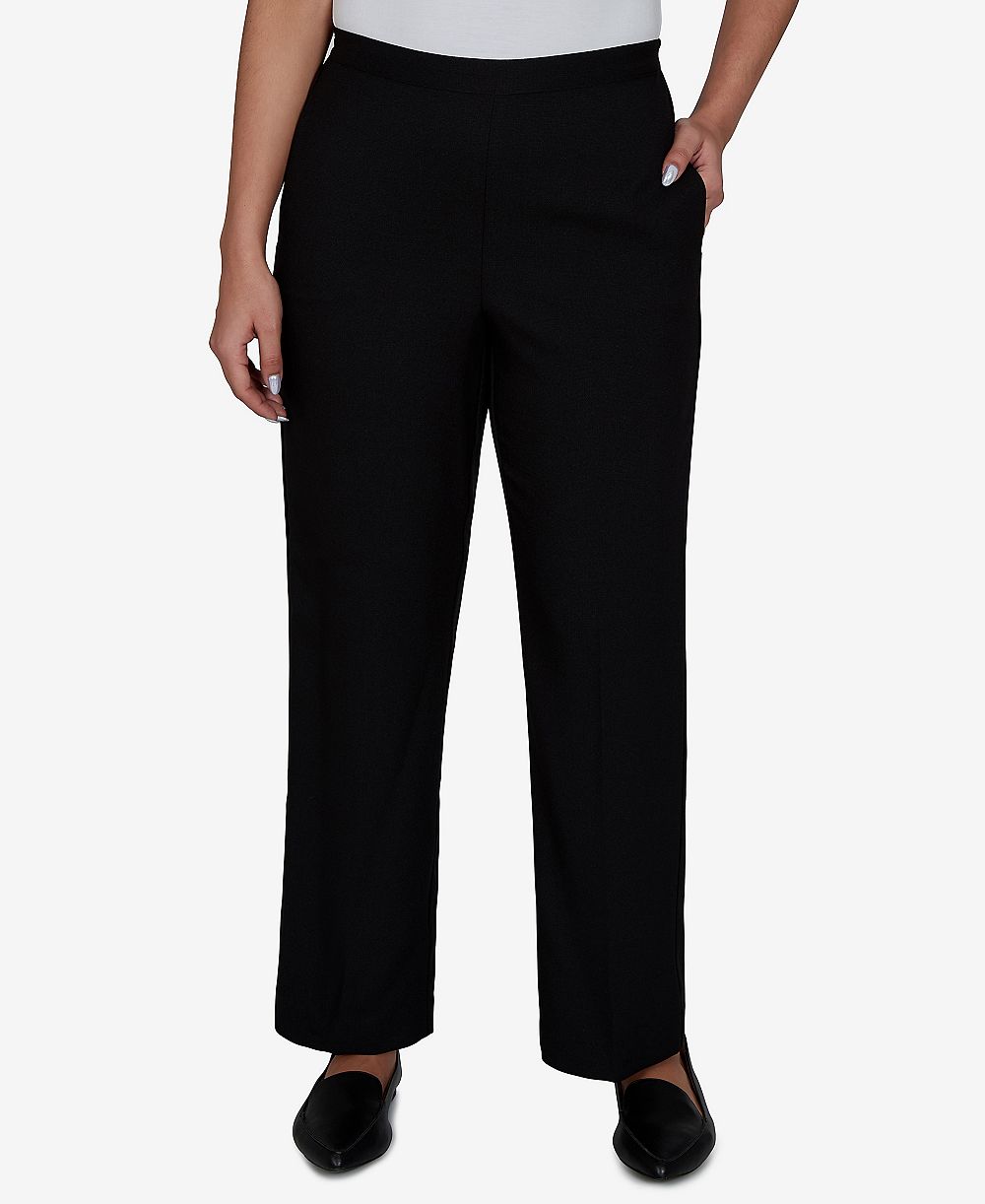 Alfred Dunner Women's Pull-On Straight-Leg Mid-Rise Pants