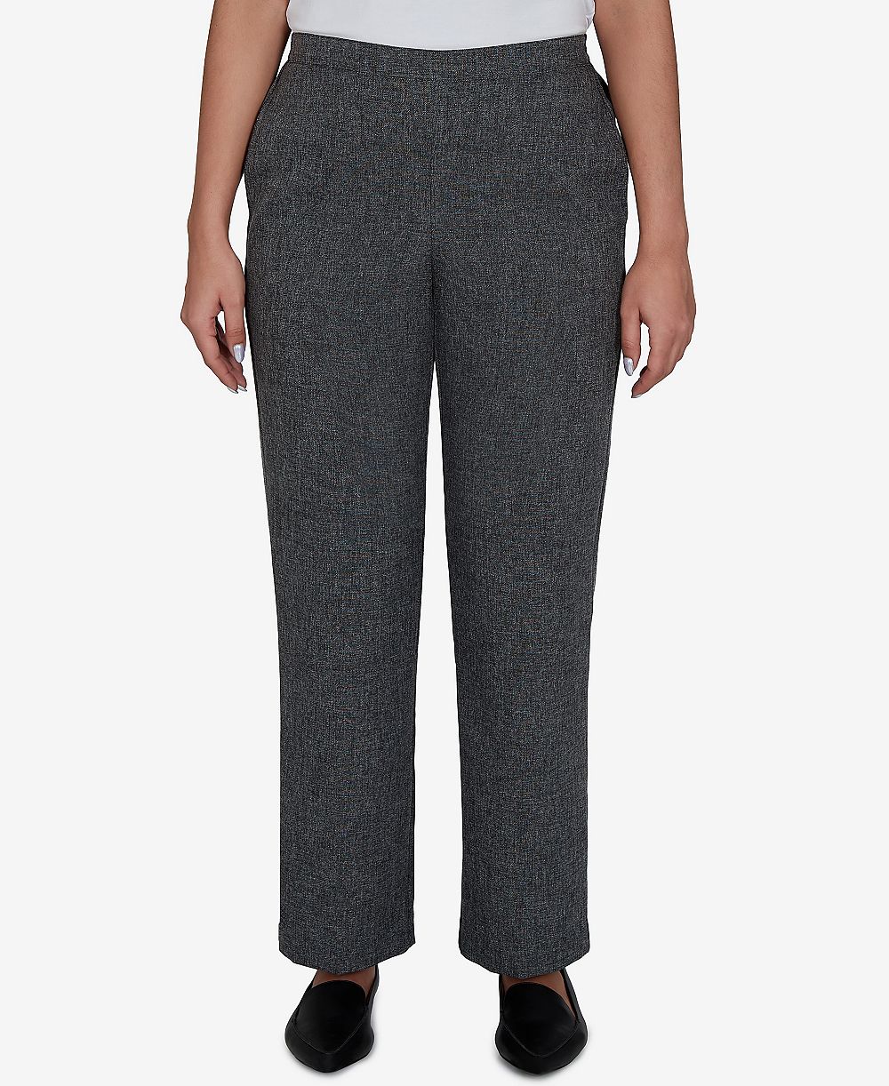 Alfred Dunner Women's Pull-On Straight-Leg Mid-Rise Pants