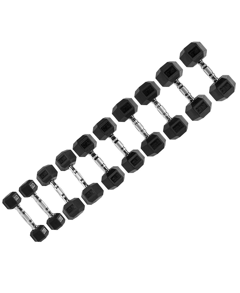 Signature Fitness Hex Dumbbells Strength Training Workout Equipment Set, 150 lbs