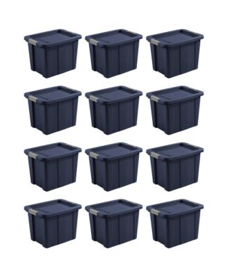 Sterilite 18 Gal Latching Tuff1 Stackable Storage Tote w/ Latching Lid, 12 Pack