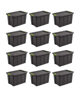 Sterilite Tuff1 Latching 30 Gallon Storage Tote Container with Lid (12 Pack)