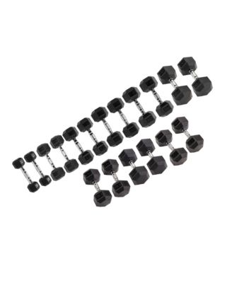 Signature Fitness Hex Dumbbells Strength Training Workout Equipment Set, 450 lbs