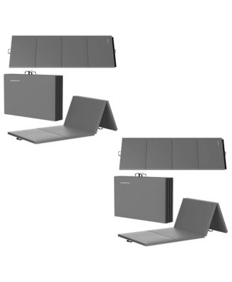 BalanceFrom Fitness GoGym складной гимнастический коврик 4' x 10' x 2", серый (2 шт.)