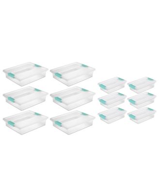Sterilite Large Clip Storage Box Container (6 Pack) + Small Clip Box (6 Pack)