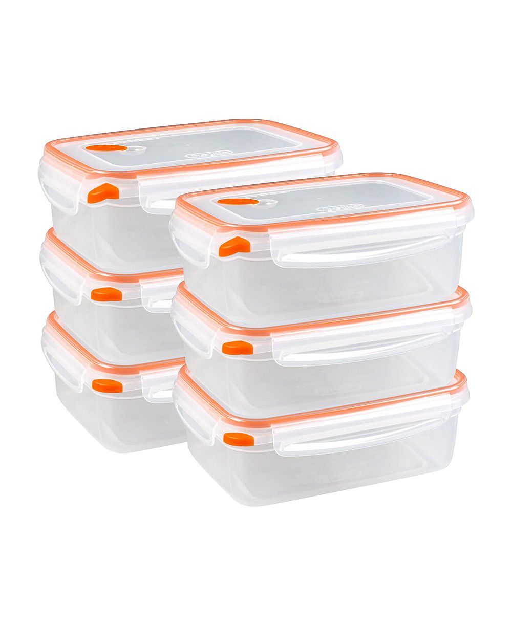 Sterilite 03221106 8.3 Cup Rectangle Ultra-Seal Food Container, Orange (6 Pack)